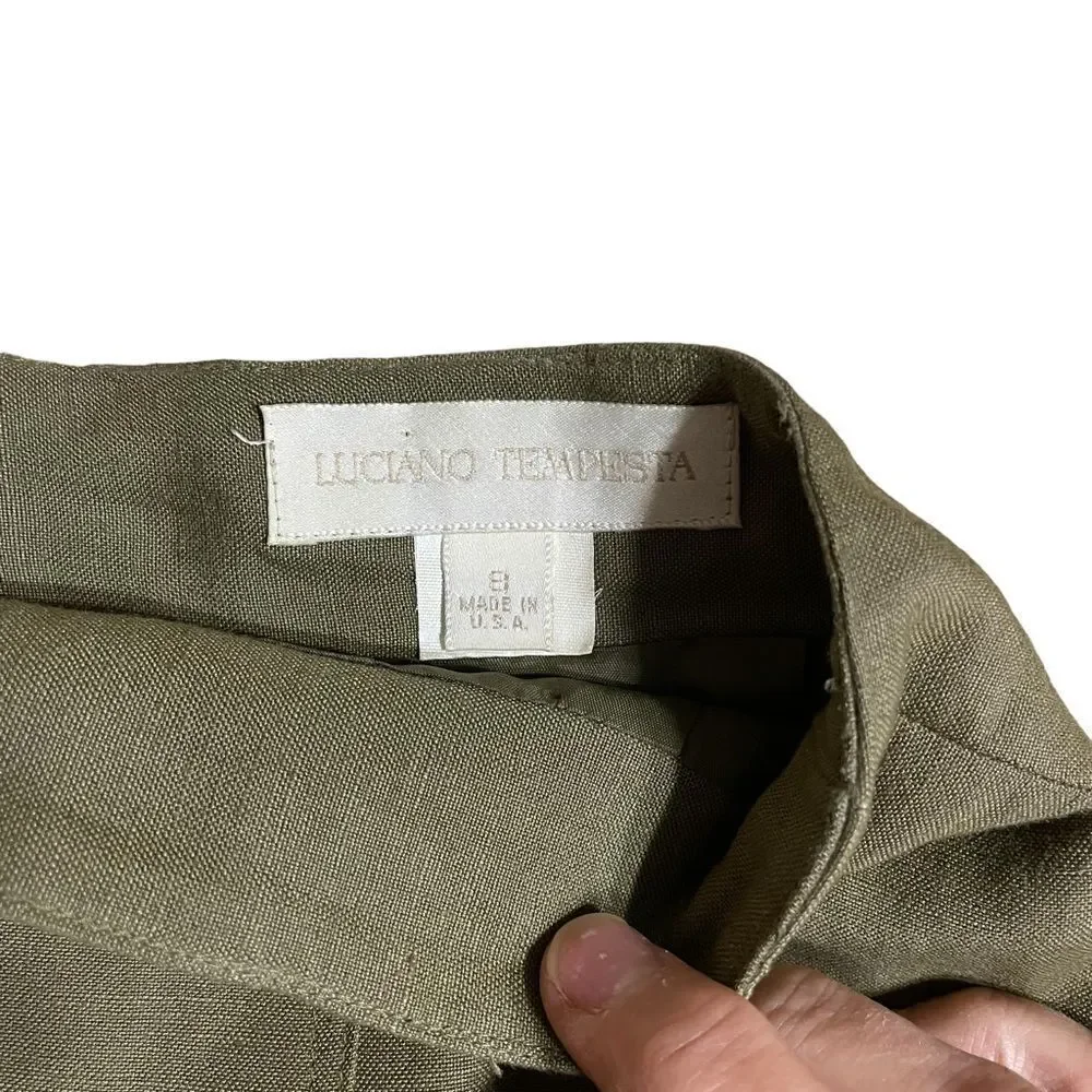 Green Linen Viscose blend Skirt suit - Luciano Tempesta size 8